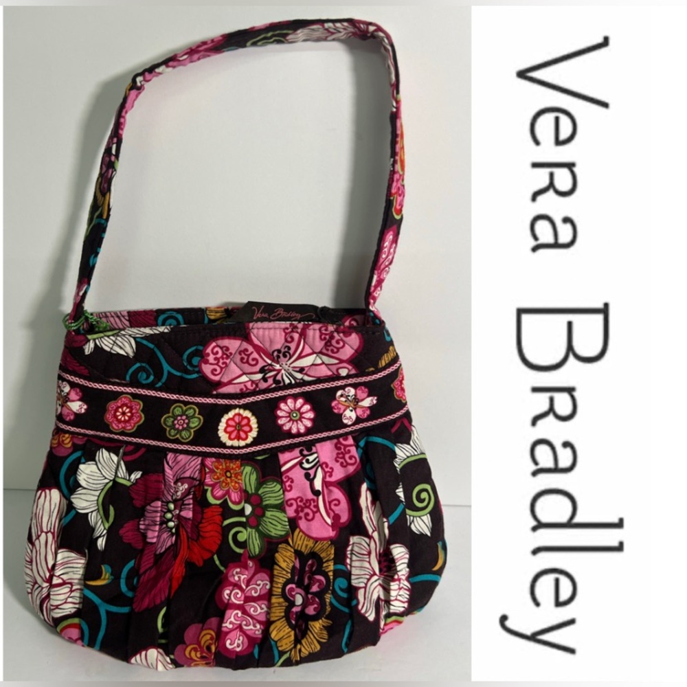 NWT - Vera Bradley - Multicolor Flower Cotton Pouch small Purse Retired Floral